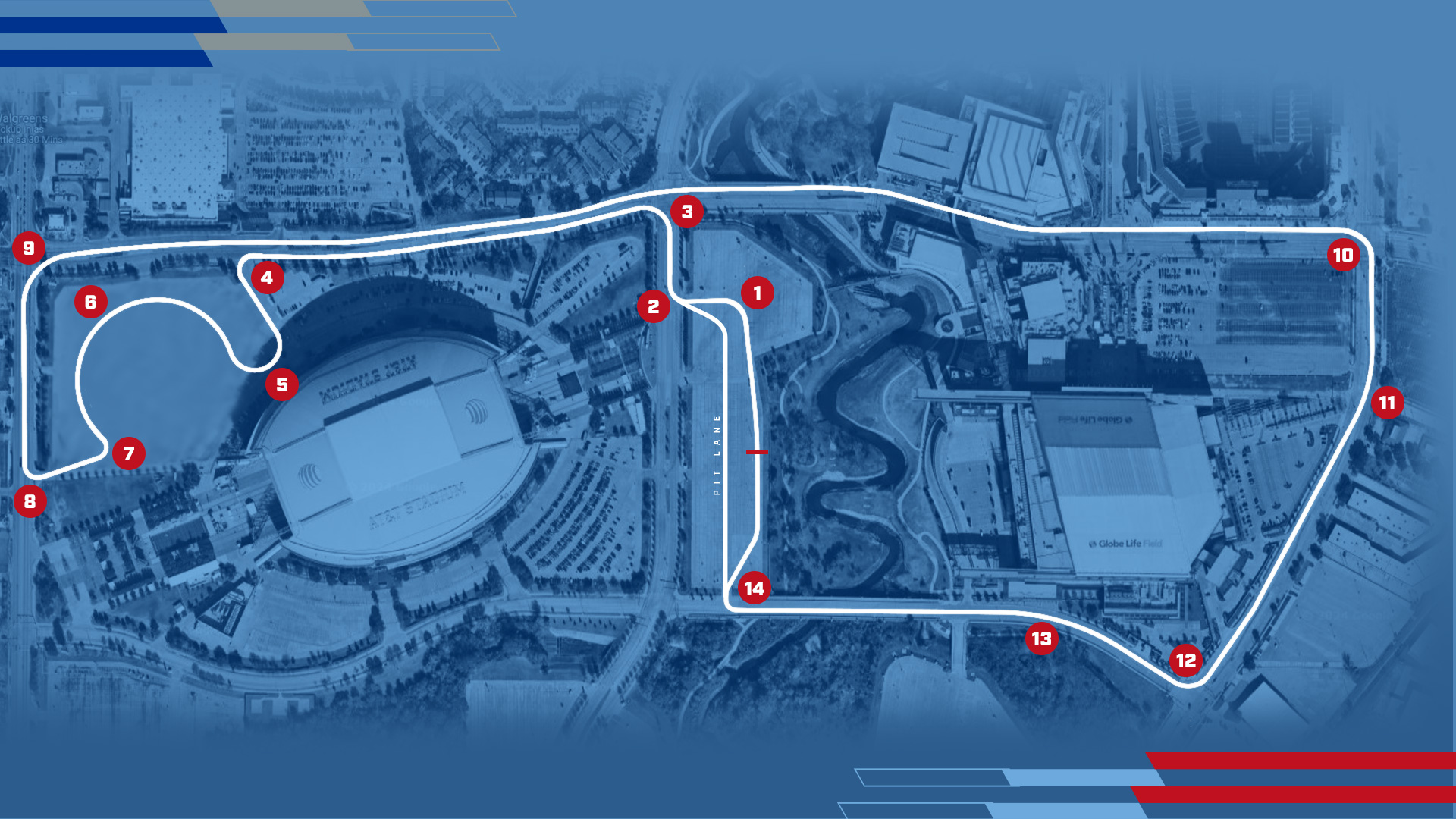 Grand Prix of Arlington Track Layout