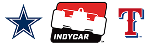 Dallas Cowboys, INDYCAR, Texas Rangers Logo Lockup